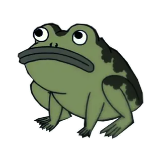☹️ rana, animal, anfibio, rana de dibujos animados, rana verde telegram sticker