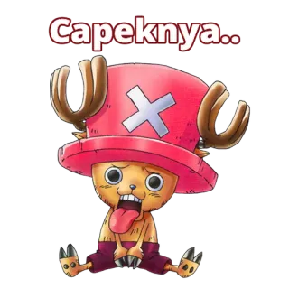 😞 Tony Tony Chopper One Piece Capeknya.. Anime, Cartoon, One Piece, Müde, Erschöpft, Chopper telegram sticker