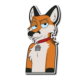 😒 zorro, dibujos animados, animal, antropomórfico, perro, mascota telegram sticker