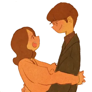 😁 Kartun, Pasangan, Cinta, Romantis, Sayang, Peluk, Merangkul telegram sticker