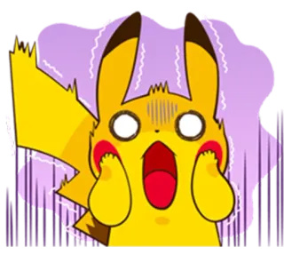 😱 Pikachu Pokemon, kreskówka, żółty, szok, niespodzianka, anime telegram sticker