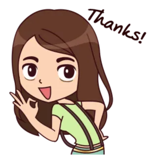 🙏 Thanks dibujos animados, chica, gracias, ok whatsapp sticker