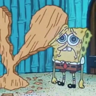 🥢 SpongeBob SpongeBob, sad, cartoon, Nickelodeon whatsapp sticker