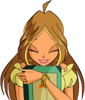 😊 Flora Winx Club fada, animado, desenho animado, anime, floral telegram sticker