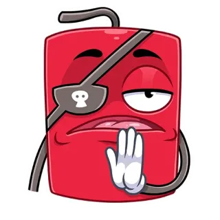🛑 Desenho animado, Personagem, Não, Pare, Recusar, Rejeitar, Vermelho whatsapp sticker