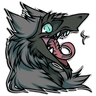 😄 lupo, furry, animale, mostro, fantasy, creatura, cartone animato telegram sticker