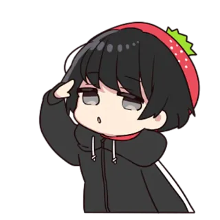 😑 chibi, cartoon, personnage, animé whatsapp sticker