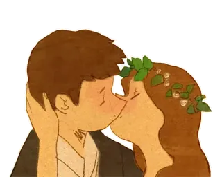 😘 ciuman, cinta, pasangan, pernikahan, romantis whatsapp sticker