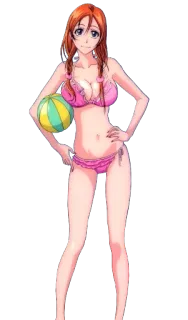 🙂 anime, bikini, woman, beach, summer, pinup telegram sticker