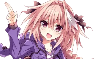 👋 Astolfo Anime, Manga, Mignon, Trap, Cheveux roses telegram sticker