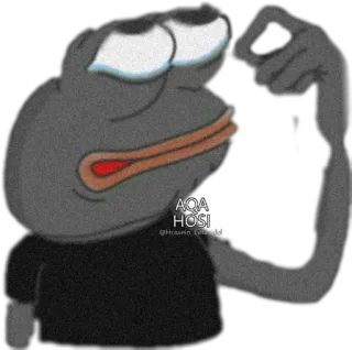 😢 Pepe the Frog AQA HOSI @Hosin Ghoshal pepe, kikker, meme, internet meme, verdrietig, huilen telegram sticker