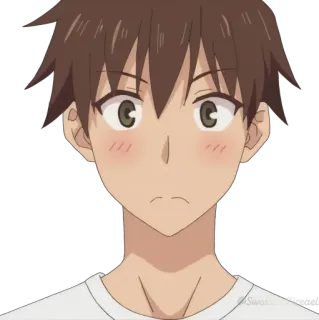 🙈 anime, boy, blush, cartoon, illustration whatsapp sticker