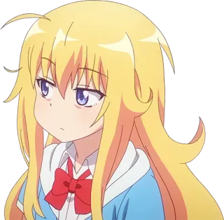 😒 Gabriel White Tenma Gabriel DropOut 애니메이션, 캐릭터, 금발, 여자, 가브릴 드롭아웃 telegram sticker