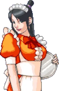 🍽 Maya Fey Ace Attorney anime, maid, game, woman, character telegram sticker