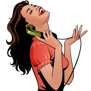 🤣 femme, téléphone, rétro, vintage, appel, communication telegram sticker