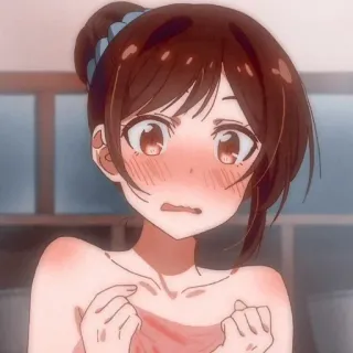 🖤 Anime, Chica, Sonrojo, Dibujo animado, Mujer, Ilustración whatsapp sticker