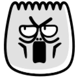 😩 enojado, cara, monstruo, dibujo animado, expresión, miedo telegram sticker