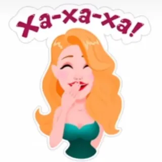🤣 Ха-ха-ха! woman, laughing, cartoon, orange hair, expression, happy telegram sticker