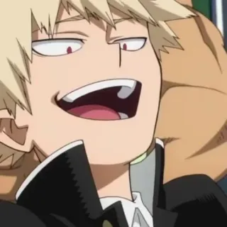 🖕 Bakugo Katsuki My Hero Academia Anime, Manga, Karakter, Bakugo, My Hero Academia, Marah, Ekspresi telegram sticker