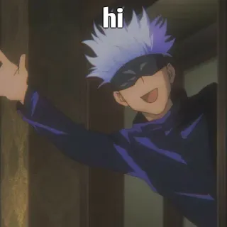 🤔 Gojo Satoru Jujutsu Kaisen hi Anime, Salutations, Gojo Satoru, Jujutsu Kaisen telegram sticker