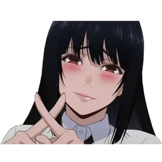 🙅‍♀ anime, garota, sorrindo, corando whatsapp sticker