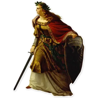 🇩🇪 Germania Dem Deutschen Volke Germania, German Allegory, Sword, Shield, Coat of Arms, Nationalism telegram sticker