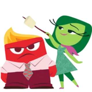 😕 Anger and Disgust Inside Out kreskówka, film, disney, postać, w głowie się nie mieści, złość, obrzydzenie telegram sticker