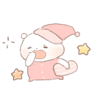 🧸 sen, niedźwiedź, kreskówka, uroczy, śpiący, zwierzę, noc telegram sticker