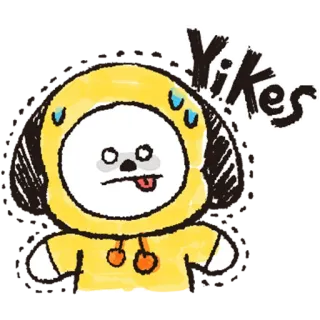 😰 Yikes cartoon, dog, sweating, exhausted, yikes, expression telegram sticker