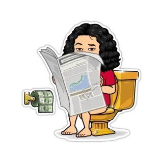 💩 Bitmoji, Nhà vệ sinh, Đọc sách, Hài hước, Tiền, Hoạt hình telegram sticker