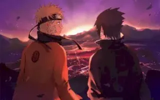 🎧 Naruto Uzumaki Naruto anime, naruto, sasuke, friendship, sunset, manga, cartoon telegram sticker