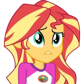 😥 Sunset Shimmer My Little Pony: Equestria Girls Kartun, Gadis, Sedih, Kesal, Khawatir, Cemas telegram sticker