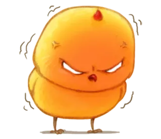 🐤 frango, zangado, pássaro, desenho animado, animal, fofo whatsapp sticker