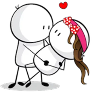 💑 miłość, romans, para, całowanie, uczucie, kreskówka telegram sticker