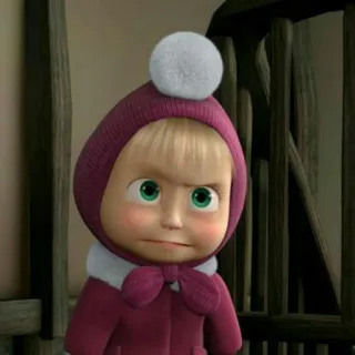 😡 Masha Masha and the Bear Cartoon, Meisje, Boos, TV serie, Animatie, Schattig, Kinderen telegram sticker