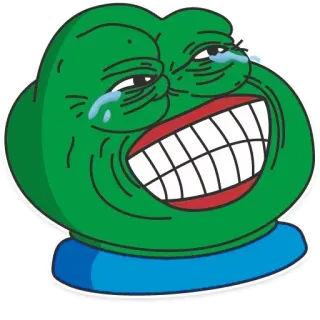 😂 Pepe the Frog pepe, rana, meme, meme de internet, dibujo animado, emocional, llorando, riendo telegram sticker