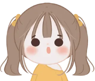 😯 Dessin animé, Fille, Mignon, Personnage, Anime, Autocollant whatsapp sticker
