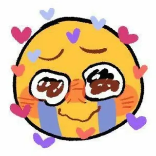 🥺 emoji, herzen, süß, liebe, cartoon, gelb telegram sticker