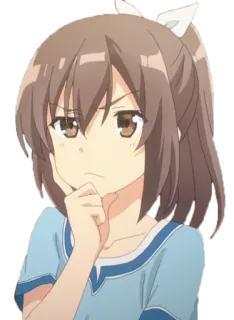 🤔 动漫, 女孩, 卡通, 可爱, 角色, 思考 telegram sticker