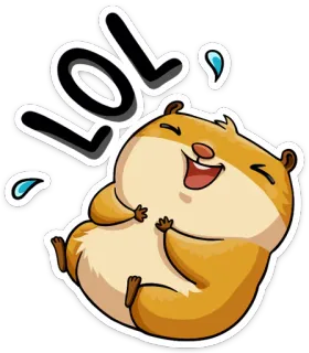 😂 LOL hamster, lol, rindo, fofo, emoji, engraçado, animal telegram sticker