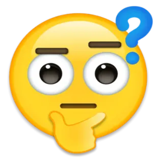 🤔 emoji, thinking, question, pondering, confusion, unsure telegram sticker