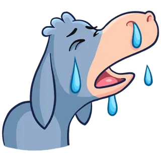 😭 плачущий, осел, грустный, слезы, мультфильм telegram sticker