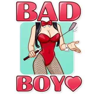 😏 BAD BOY сексуальная, девушка, зайка, Playboy telegram sticker