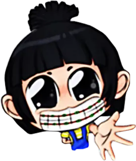 😁 Cartoon, Mädchen, Zahnspange, Figur, Digitale Kunst telegram sticker