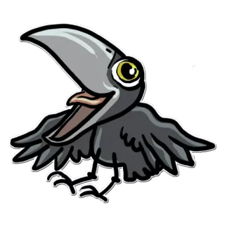 😃 птица, ворона, животное, мультфильм, милый telegram sticker