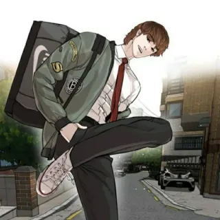 🧃 anime, man, student, delivery, urban, streetwear telegram sticker