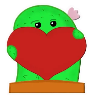 ❤️ cactus, corazón, amor, planta, lindo, San Valentín whatsapp sticker