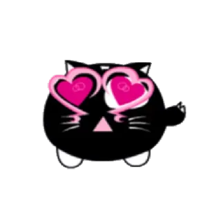 😍 gato, amor, corazón, animal, pegatina telegram sticker