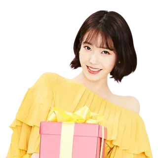 😄 韩国女演员, 歌手, IU, 礼物, 名人, K-pop, 人物 telegram sticker