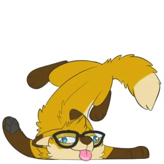 🤪 dog, animal, cartoon, glasses, cute, tongue, sticker telegram sticker